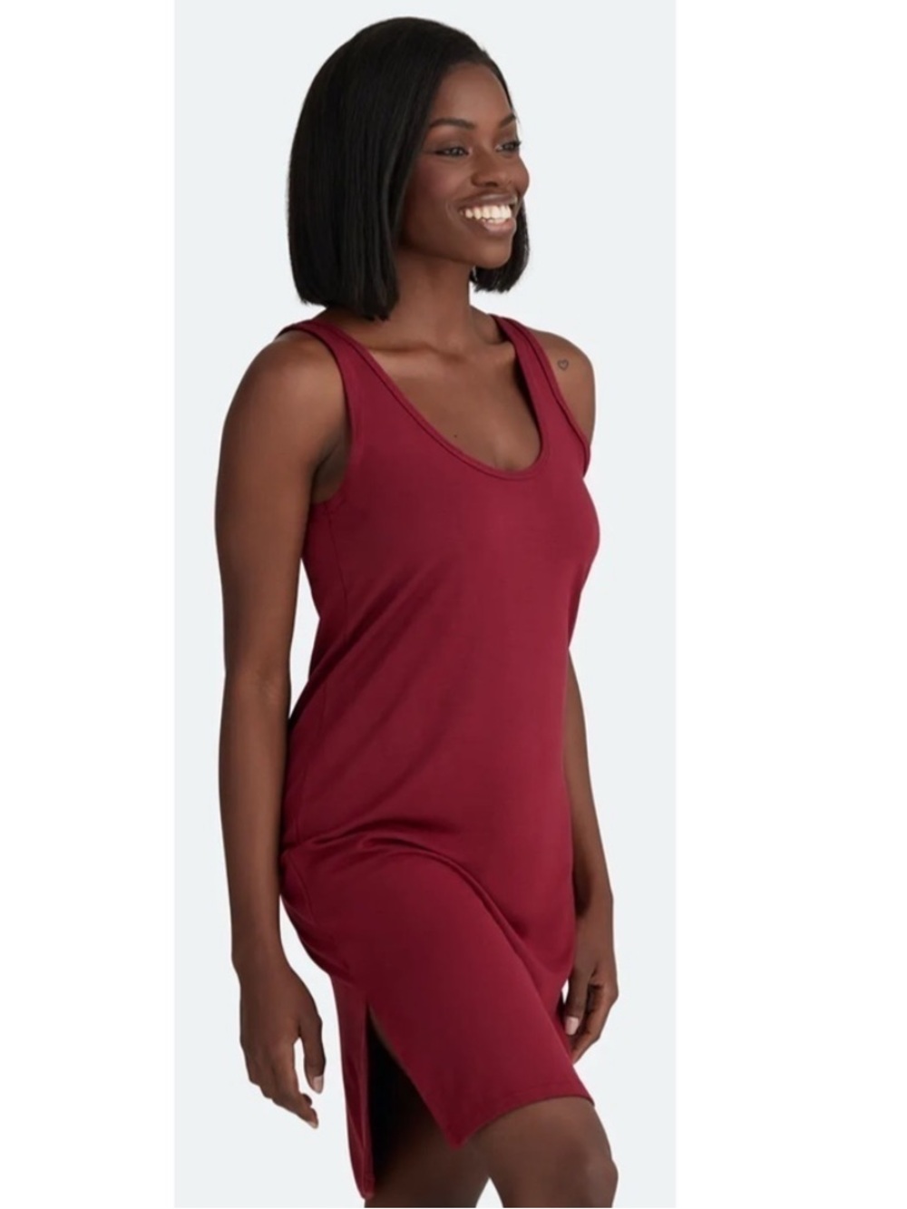 MeUndies Burgundy Modal Tank Dress